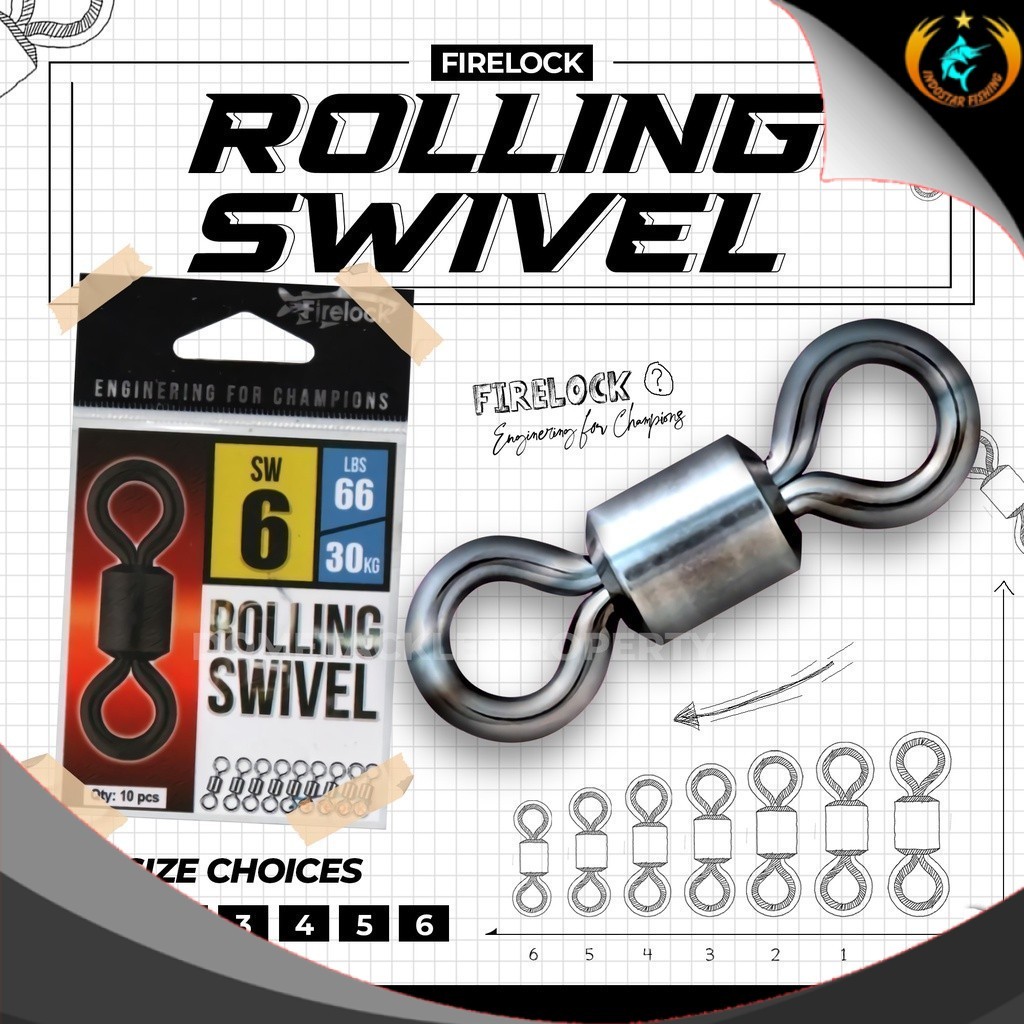 Firelock Kili Kili Rolling Swivel Pancing 1/0 1 2 3 4 5 6 Saltwater - Indostar fishing