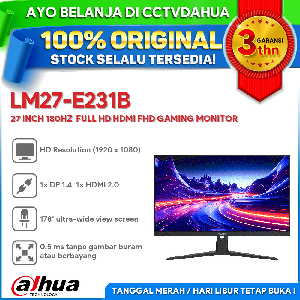 DAHUA LM27-E231B 27 INCH 180HZ  FULL HD HDMI FHD GAMING MONITOR