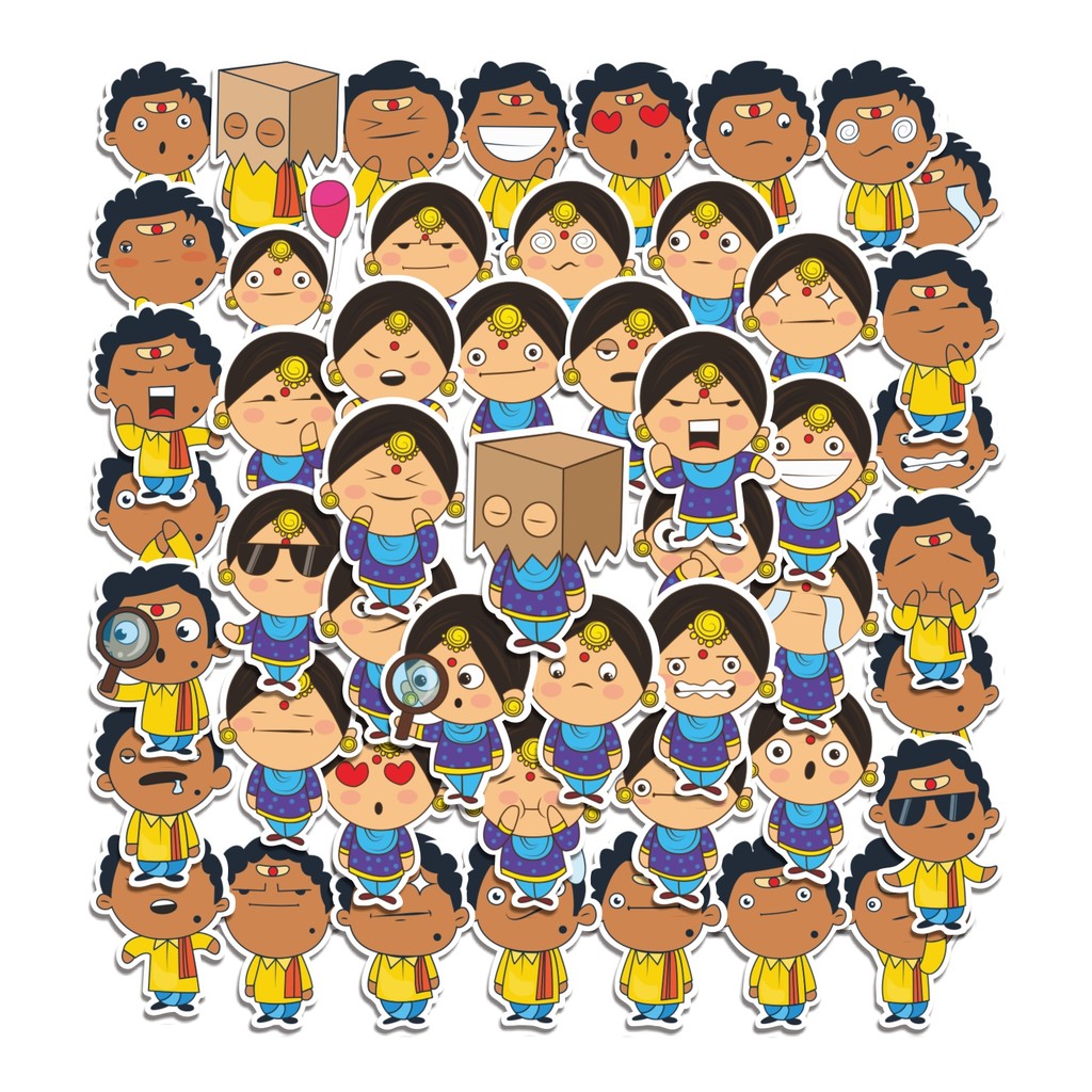 

COD 50 Pcs Stiker Indian Couple Lucu Anti Air Untuk Dekorasi Notebook Sepeda Skateboard Handphone