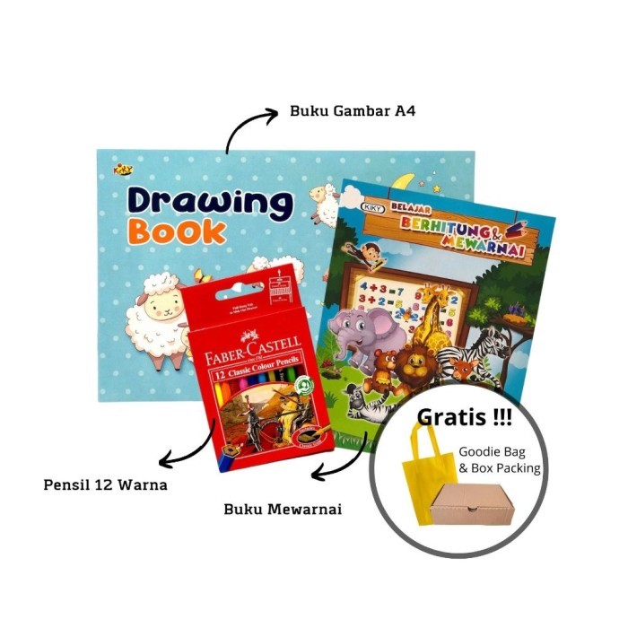 

Paket Mewarnai / Coloring Bundling Gift Kado Anak Hampers Aesthetic - MEWARNAI KRAYON