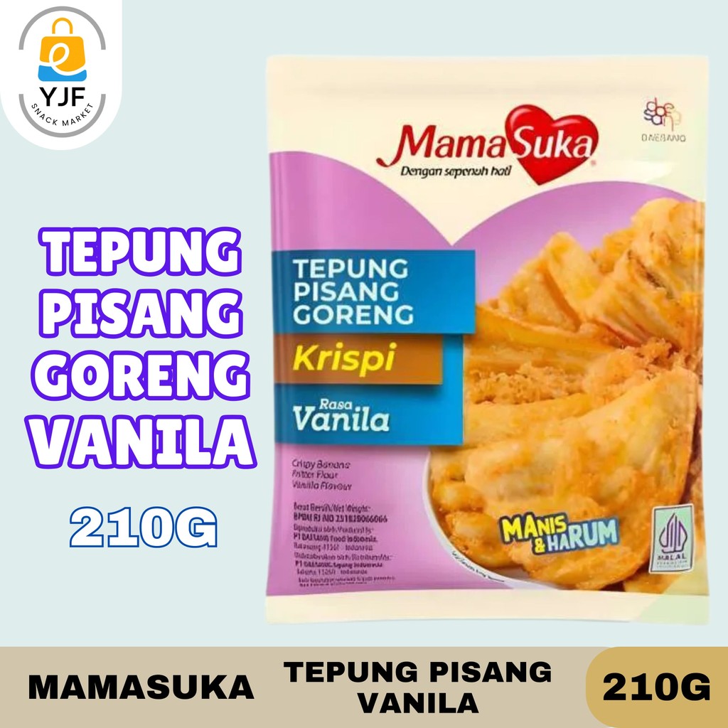

Mamasuka Tepung Pisang Goreng Vanila 210g / Tepung Pisang Goreng / Tepung Pisang Vanila 210g