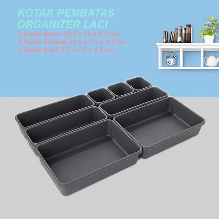 

AHHA Kotak Pembatas Organizer Divider Case Organizer 8 PCS - Hitam