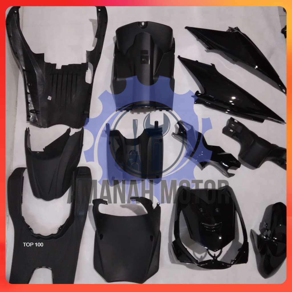 Paket Full Body Beat Karbu KVY 2008 2009 Hitam WIN | complete set bodi kasar halus motor karburator 