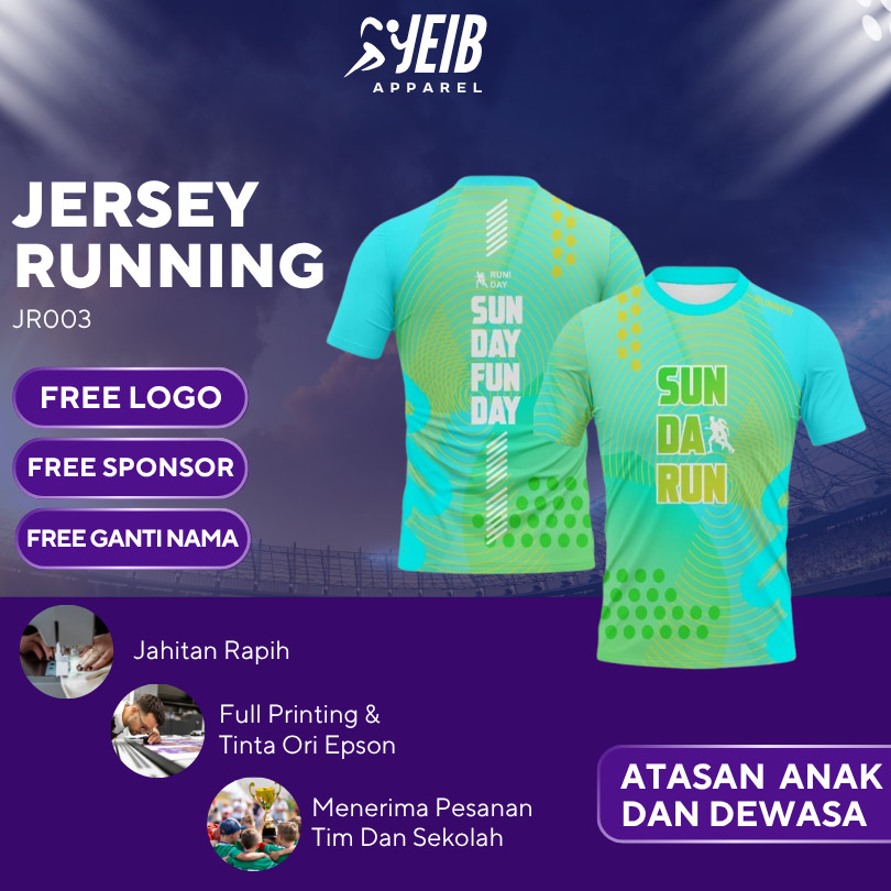 JERSEY OLAHRAGA LARI JR003 JERSEY RUNNING CUSTOM NAMA SPONSOR JERSEY CUSTOM SPONSOR