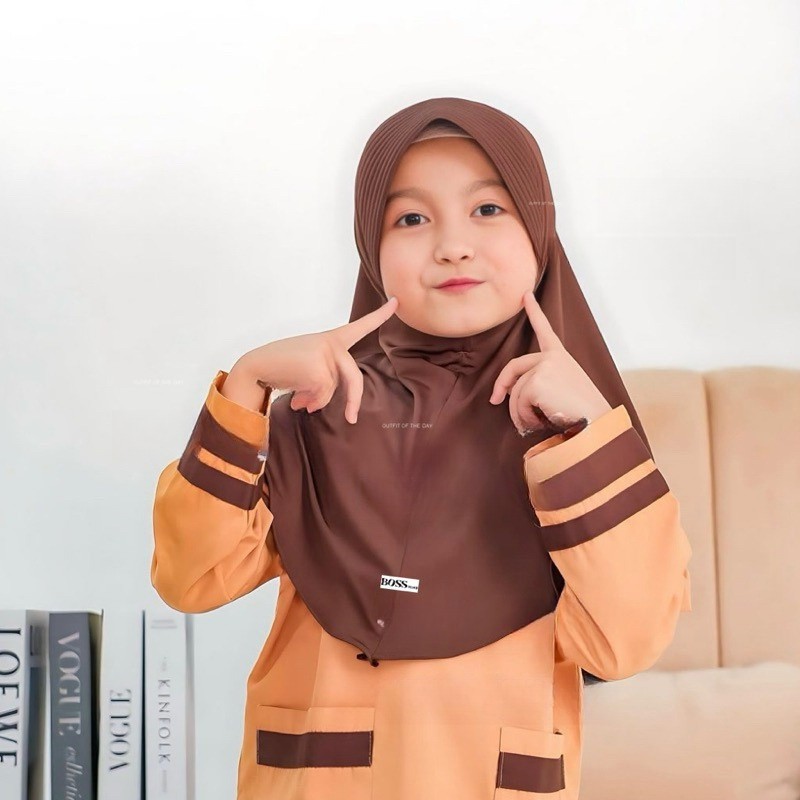 hijab anak agustus merah putihusia 3-10tahun hijab sekolah anak merah putih sd  BERGO HAMIDAH