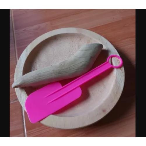 SET ULEKAN COBEK KAYU MAHONI UKURAN JUMBO GRATIS LEMET SERBAGUNA