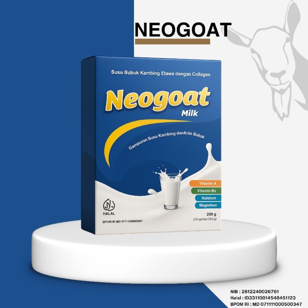 

NEOGOAT Milk | Susu Kambing Etawa dengan Kolagen | Tinggi Kalsium & Vitamin | Isi 10 Sachet