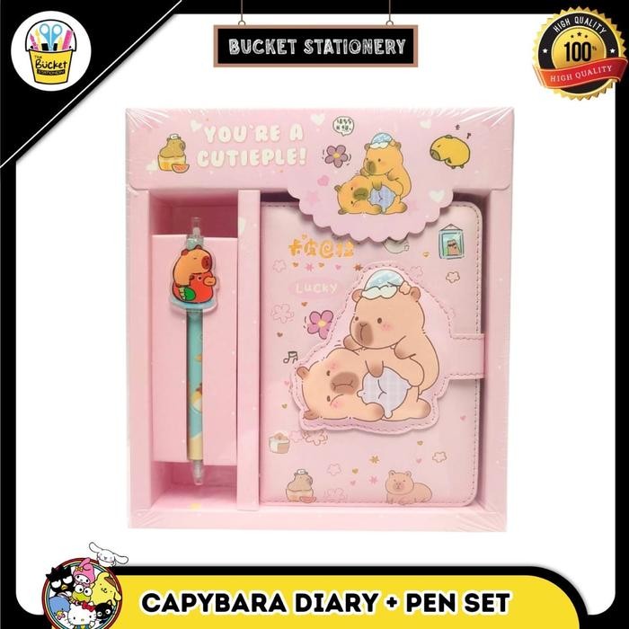 

TERLARIS! 2 in 1 Set Capybara Diary Notebook Plus Pen PUCM106 - Orange