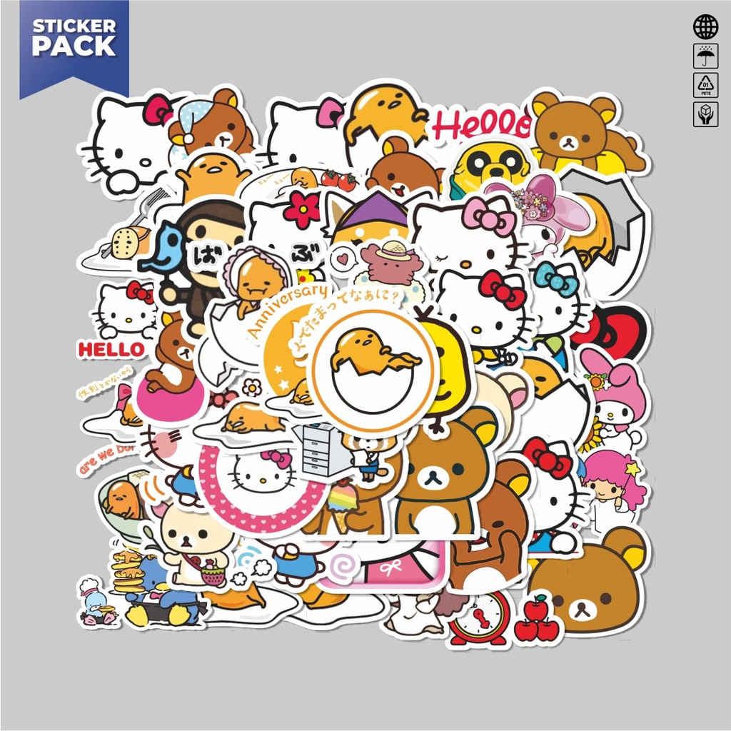 

[100PCS]Stiker Pack Stiker Karakter Sanrio Aesthetic Vinyl Anti Air Dekorasi Sticker Laptop Buku Journal Koper Helm Casing HP Gitar Helm Skateboard