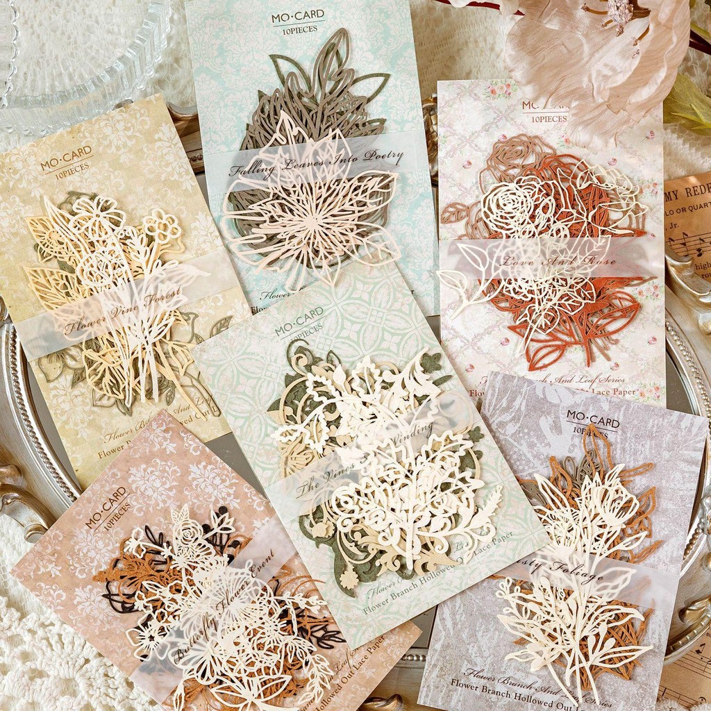 

Kertas Motif Journal Scrapbook DIY PETALS LEAF LACE BRANCHES Edition Journalling Gwiyeo