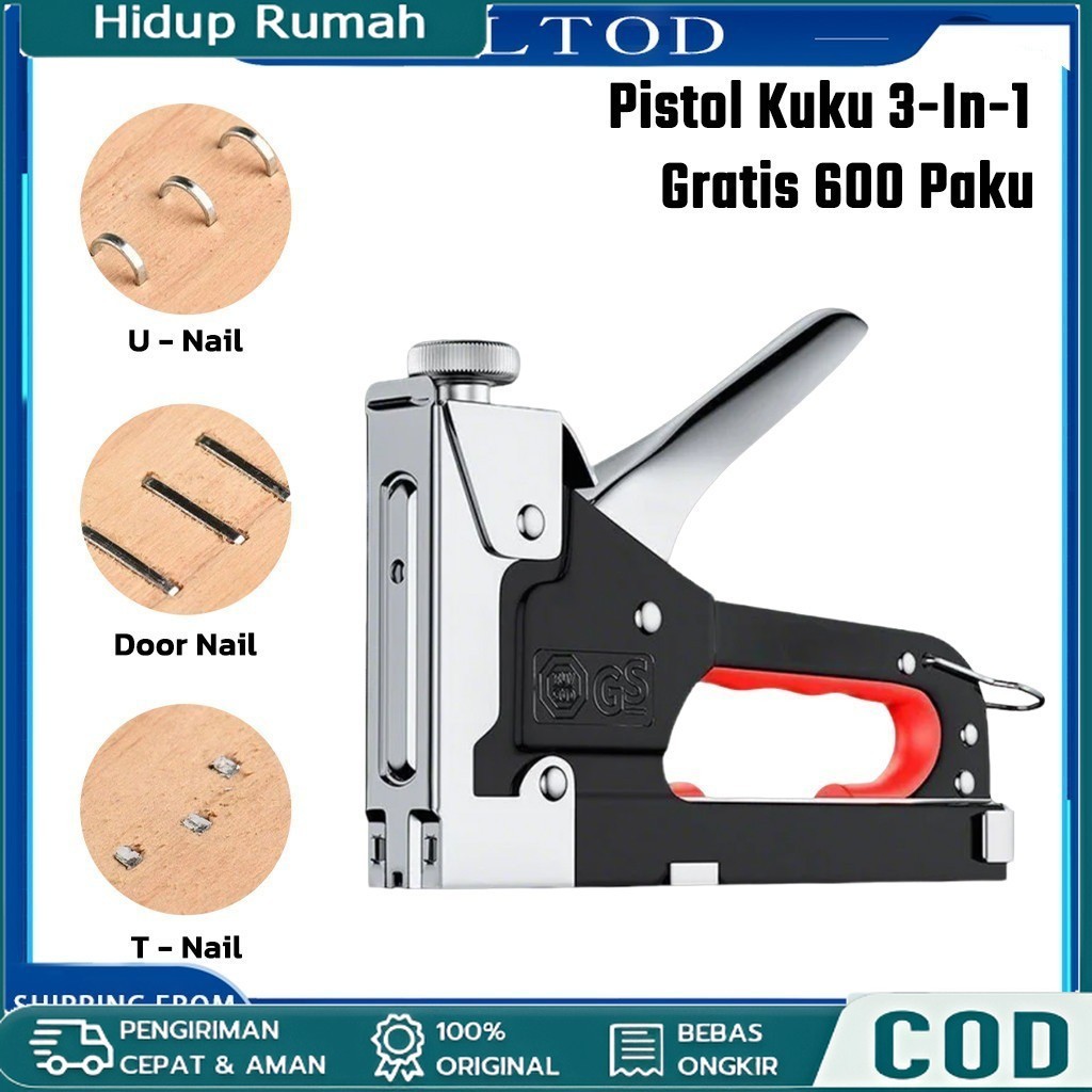 

Gratis 600 paku 3 In 1 Pistol Kuku Pistol Stapler Konstruksi Konstruksi Furnitur DIY Pelapis Pelapis Pistol Stapler Multifungsi Pistol Stapler Dekorasi Rumah Alat Pertukangan