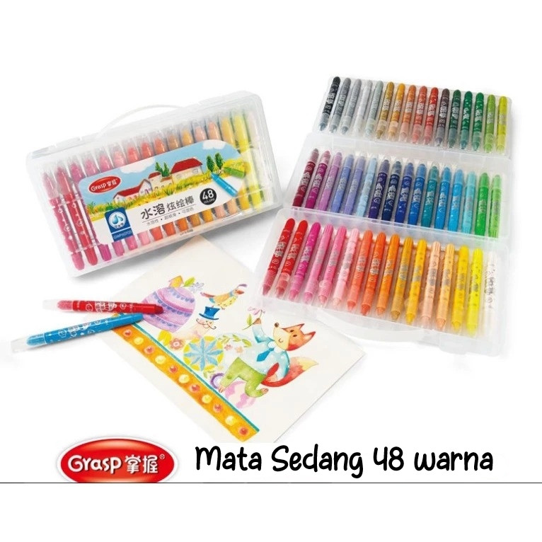 

CRAYON GRASP 48 warna / CRAYON GRASP MATA SEDANG / SILKY CRAYON / WATER SOLUBLE CRAYON