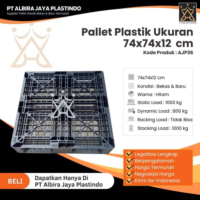 

Pallet Plastik Bekas/Baru Ukuran 74x74x12 cm - AJP36