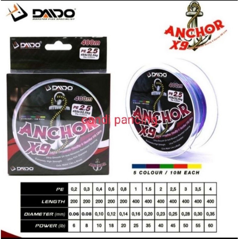 senar PE X9 Daido Anchor X9