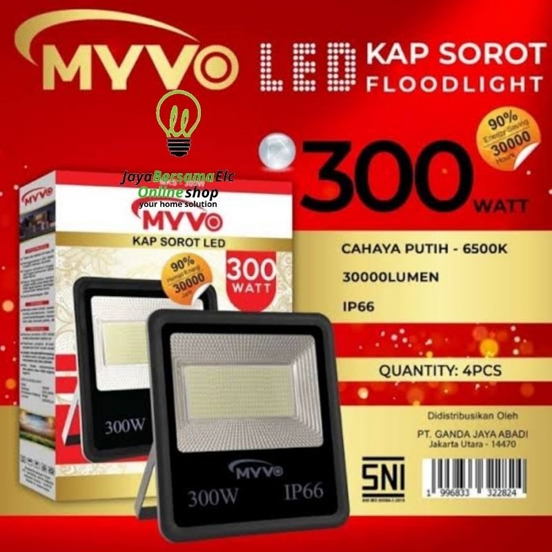 MYVO LAMPU LED HEAVY DUTY LAMPU LED SOROT/LAMPU TEMBAK FLOOD LIGHT BAGUS 200W 300W PUTIH MYVO