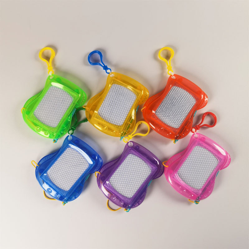 Candy Color Transparent Mini Magnetic Small Drawing Board Keychain Pendant Black And White Magnetic 