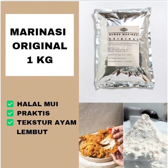 

1 kg Bumbu Marinasi Original Ori Fried Chicken Tidak Pedas / Bumbu Marinasi Ayam Goreng