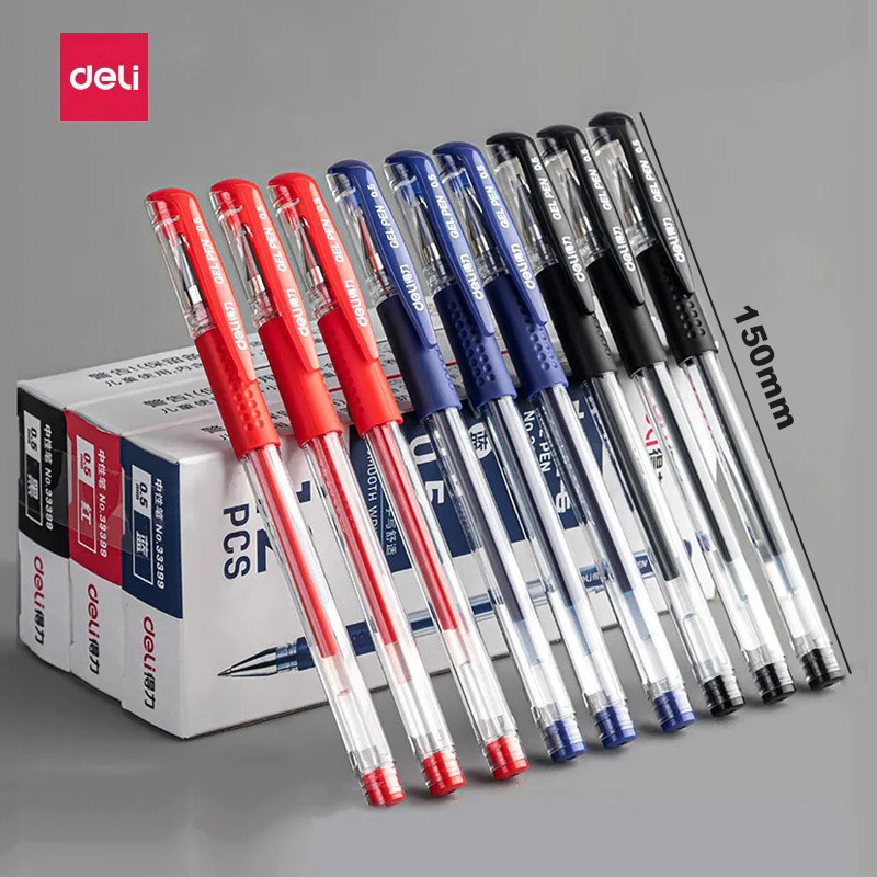 

Deli 0.5mm Gel Pen Replaceable Bullet Refill Set Writing Sign Pen Ink Color Black Blue Red Office School Stationery Supplies