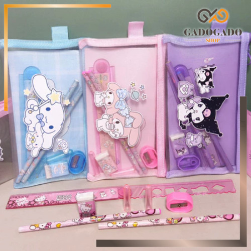 

GGS Whimsical Stationery Bundle / Set Alat Tulis 7 in 1 / Pouch Set Alat Tulis Ziplock / Paket Alat Tulis Motif Sanrio Y3433