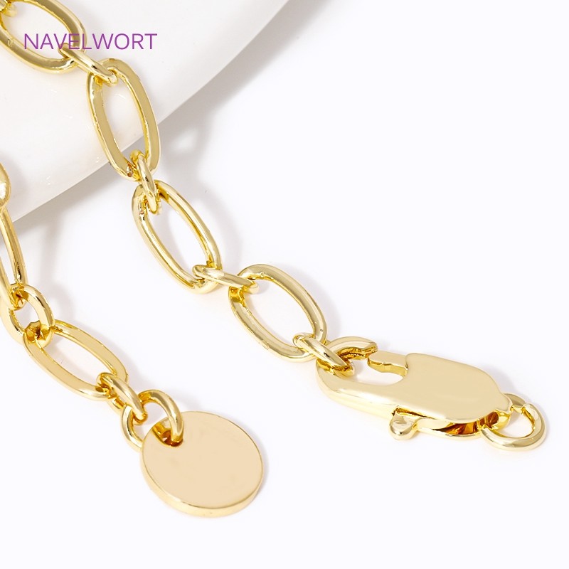 

60mm 18K Gold Plated Round Shape Extension Chain,Tail Chain With Lobster Clasps Connectors For Jewelry Making DIY Accessories