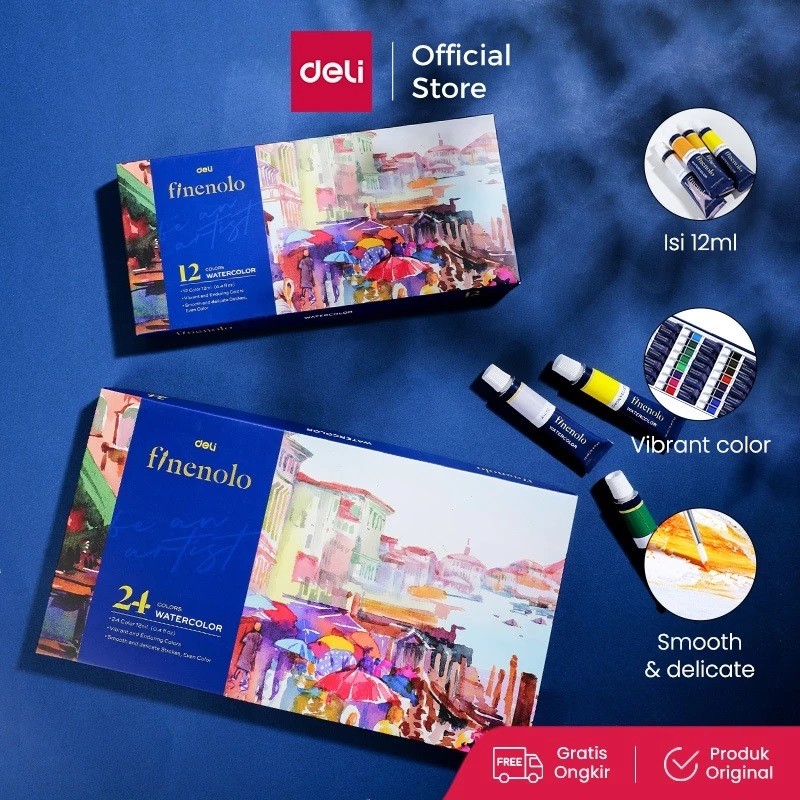 

Cat Air Watercolor Deli Finenolo 12ml 12 24 Warna - EC19