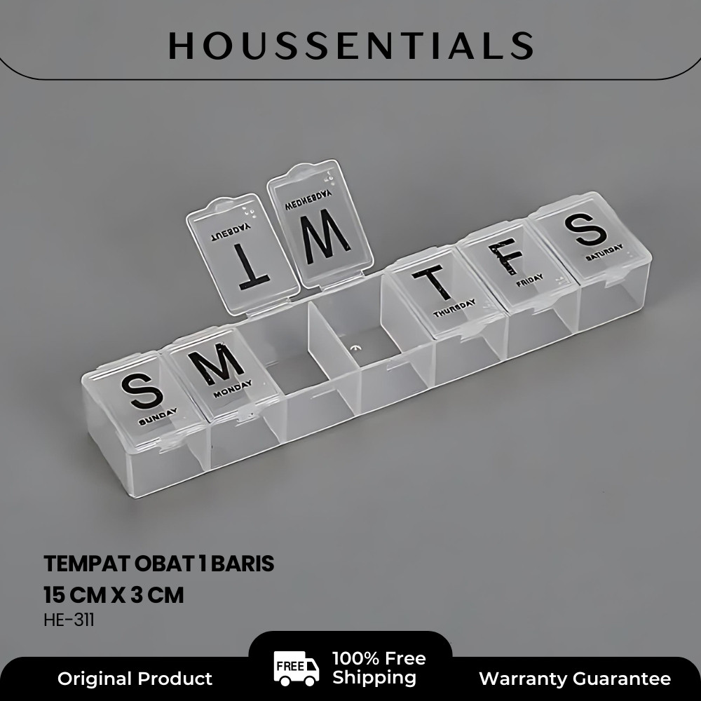 Houssentials Kotak Obat / Tempat Obat / Tempat Obat Harian / Kotak Obat Harian / Medicine Box / Kota