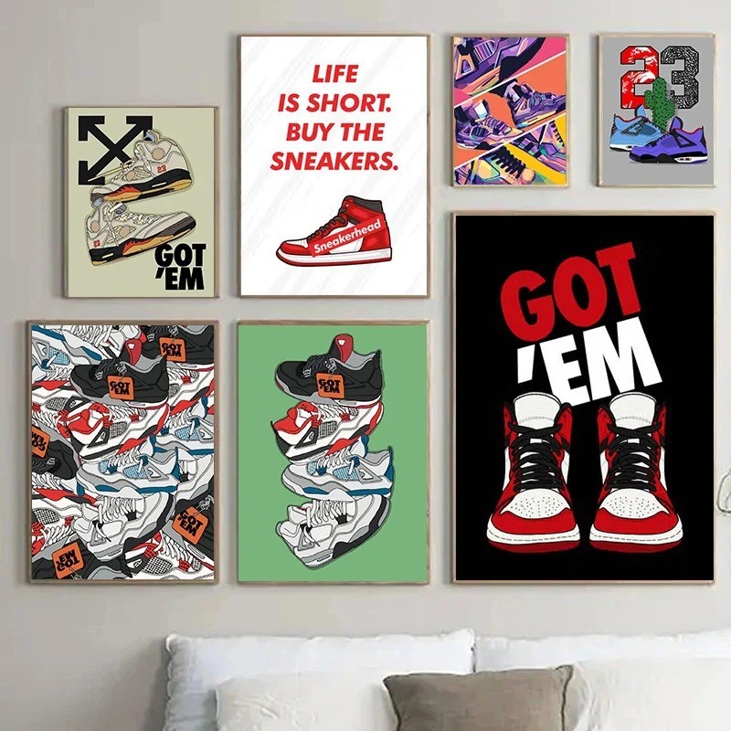 

Sports Shoes Canvas Printing Graffiti Wall Art Poster Canvas Painting Home Bedroom Decoration