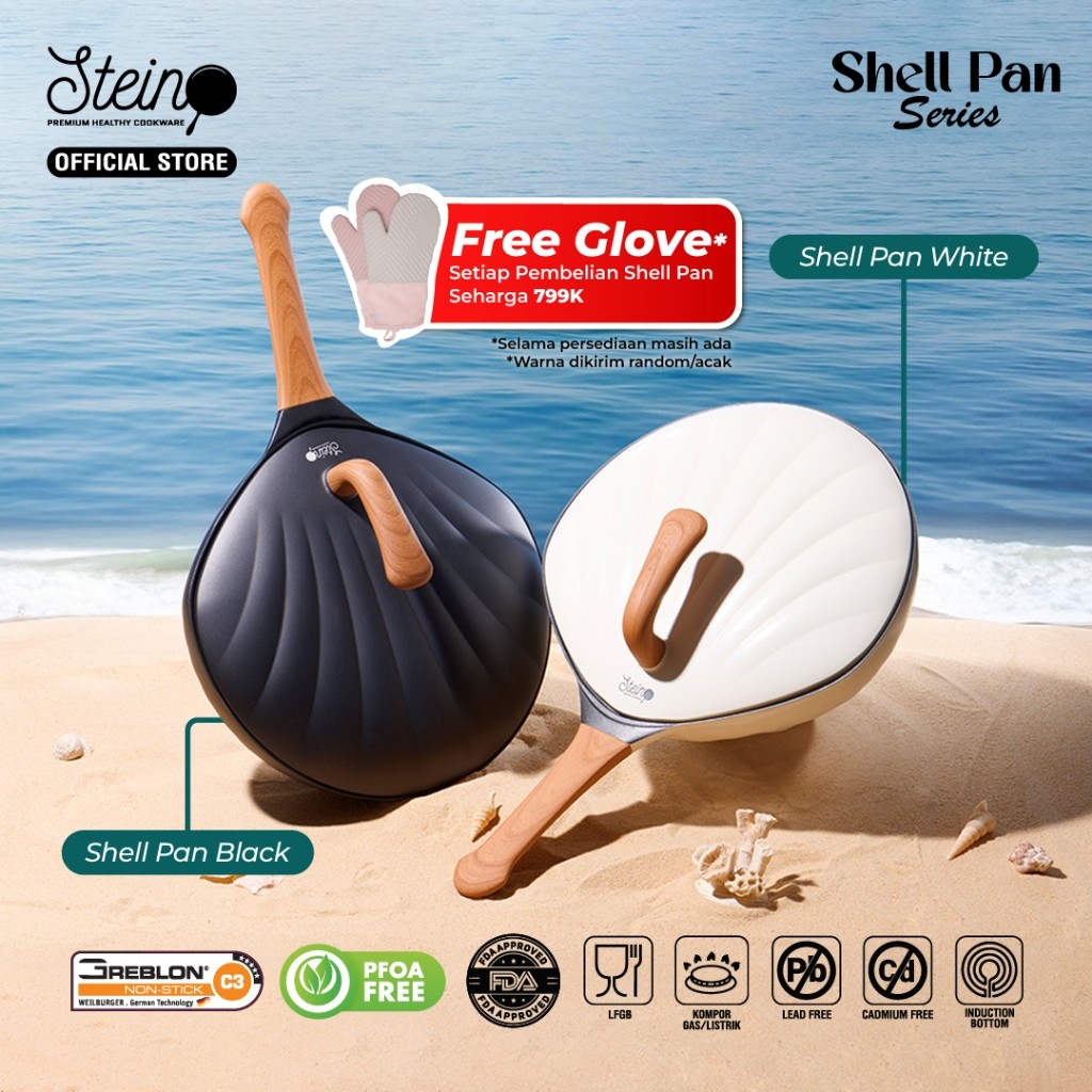 

Stein Shell Wok Pan 30cm - Wajan Penggorengan Anti Lengket Lapisan Granit