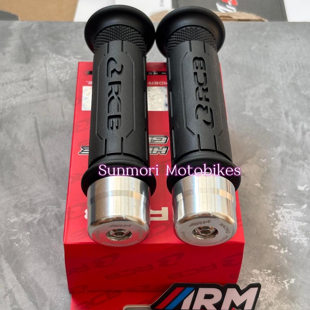 CALISTAYEE SEPASANG HANDGRIP RCB HAND GRIP RCB HG77 BLACK PLUS JALU STANG ARM NMAX AEROX MIO BEAT