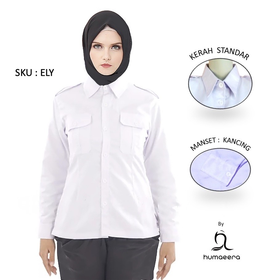 Kemeja Baju Dinas Putih Wanita, Baju Putih PNS/ASN, GURU, PPL, PDH, Perawat, Bidan,Baju Kemeja Wanit