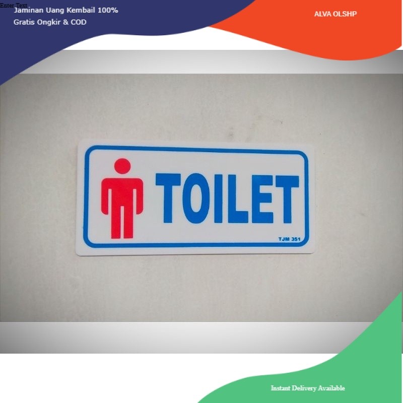 Stiker Sign label logo Toilet sticker tulisan Toilet laki laki pria