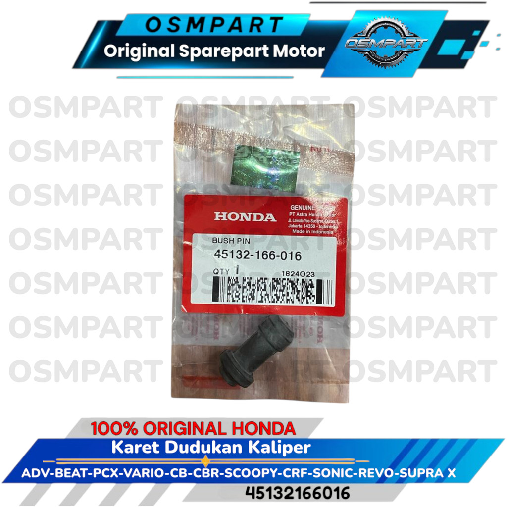 KARET BOOT KALIPER CAKRAM DEPAN ADV BEAT PCX VARIO CB CRF CBR FORZA CS1 HONDA 45132-166-016 ORIGINAL