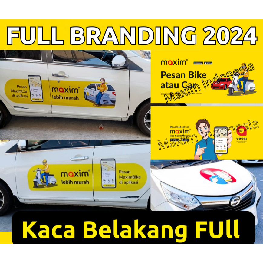 STIKER MAXIM FULL BRANDING 2024 STIKER KACA BELAKANG BESAR