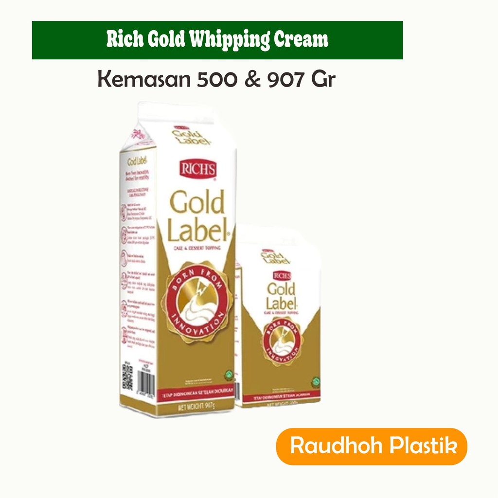 

RICH'S GOLD LABEL Whipping Cream | RICH Label Emas Topping untuk Kue dan Dessert
