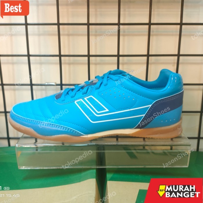 rekomendasi sepatu futsal Sepatu League Legas Futsal Biru Pria Meister La Original Murah - 39