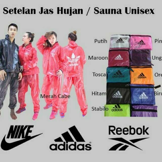 BEST PROMO Jas Hujan Jaket Celana Sauna Suit Adidas-Nike-Reebok