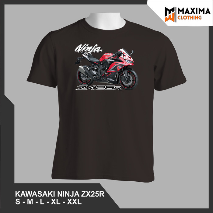 KAOS DISTRO OTOMOTIF MOTOR KAWASAKI NINJA ZX25R RED - Putih, S