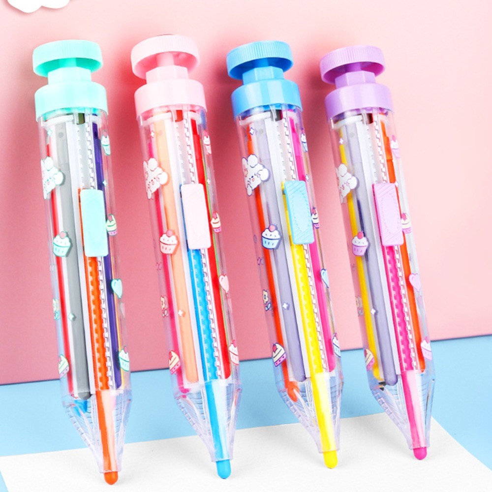 

New ABS Multicolor Crayons 8 In 1 DIY Colored Pencil Replaceable Oil Pastel Creative Painting Tools Kids