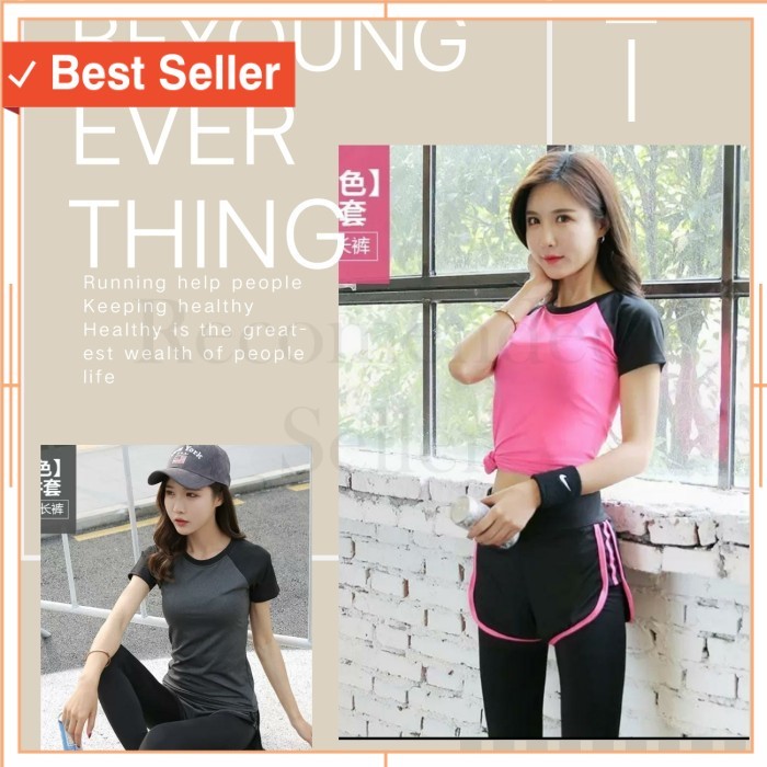 Bahan Tebal Bagus Awet Meresap Keringat Baju Murah Sport Olahraga /Baju Stelan / Set Sport gym / ola