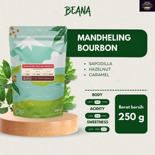 

Arabica Mandheling Bourbon Coffee Roasted Beans | Biji Kopi Bubuk 250gr - Beana Roastery Semarang