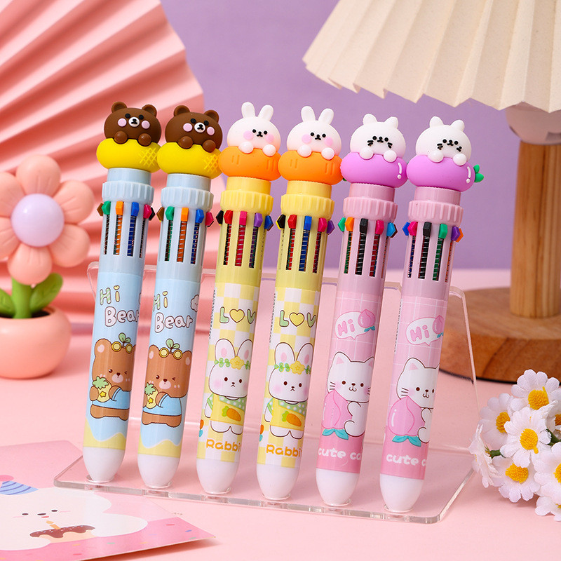 

PULPEN GEL MEKANIK 0,5 MM ISI 10 WARNA TINTA BERBEDA MOTIF ANIMAL CARTOON KAWAII