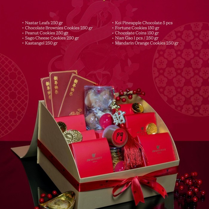 

Hampers Imlek 2025 JW Marriot Medan / Parcel Imlek Kue Kering JW Marriot 2025 / Hampers Chinese New Year 2025 / Parcel Imlek Kue Kering / Hampers Kue Kering Medan / Hampers Imlek Medan / Parcel Imlek Medan / Hampers Imlek Premium - Golden Jade