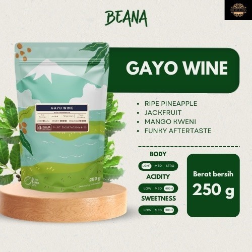 

Gayo Wine Arabica Coffee Roasted Beans | Biji Kopi Bubuk 250gr - Beana Roastery Semarang