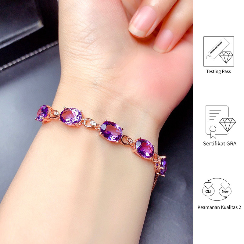 FULIN Penjualan Panas Gelang Moissanite Ungu Perhiasan Wanita