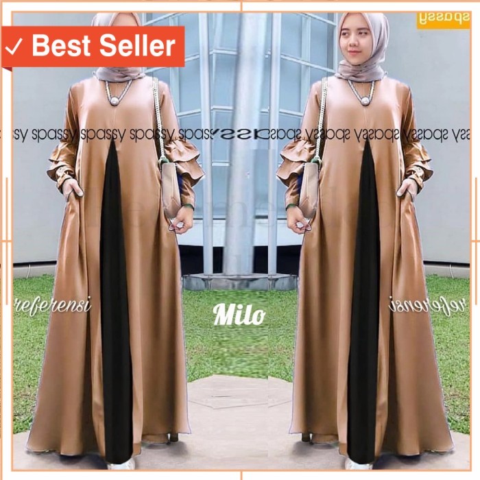 Busana Muslim Cewek Cantik Wanita Keren Kekinian /Gamis Muslim Wanita / TASYA DRESS / Baju Maxi Dres