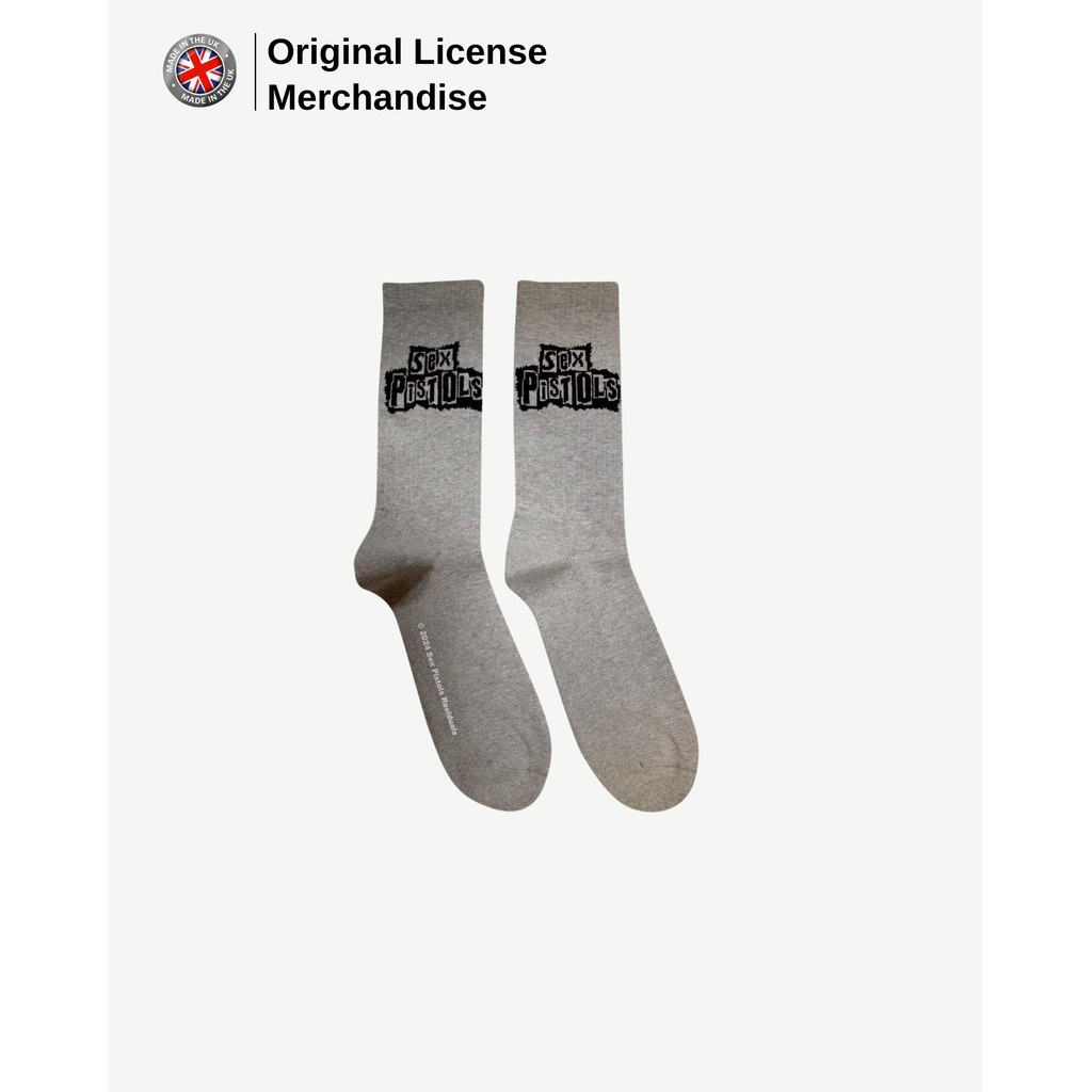 Kaos Kaki Socks For Musik Band SEX PISTOLS Stacked Logo Panjang Pria Wanita Dewasa
