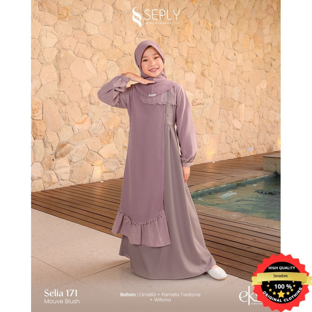 Seply Sarimbit Gamis Anak Selia 171 Dress Muslim Anak Set Hijab