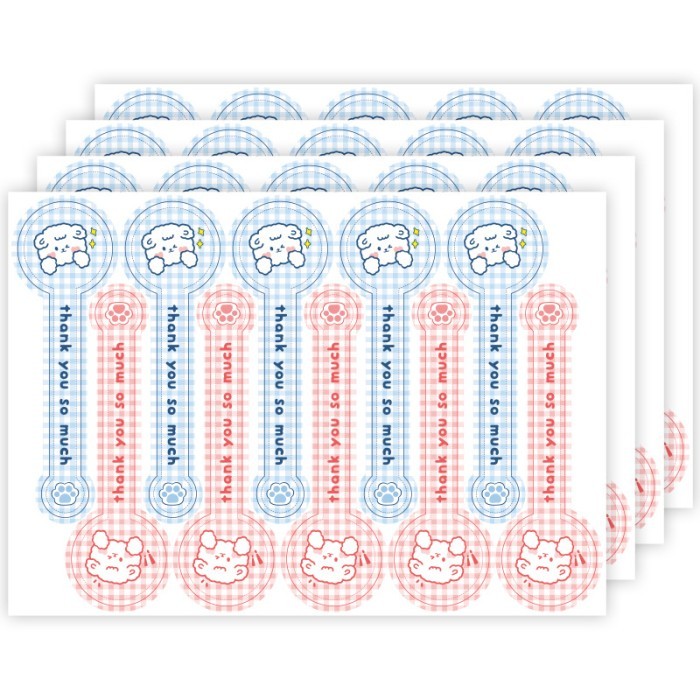 

Stiker Label Thank You KOTAK KOTAK Sticker TQ Segel Box Kue isi 100pcs