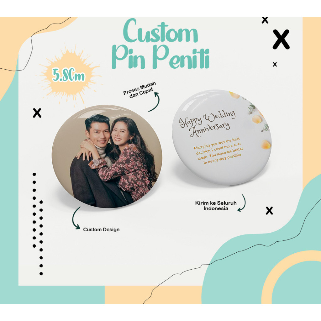 CETAK PIN BROSS PENITI CUSTOM 5,8CM / PIN BROS GANTUNGAN KUNCI CUSTOM SOUVENIR BROS 58MM