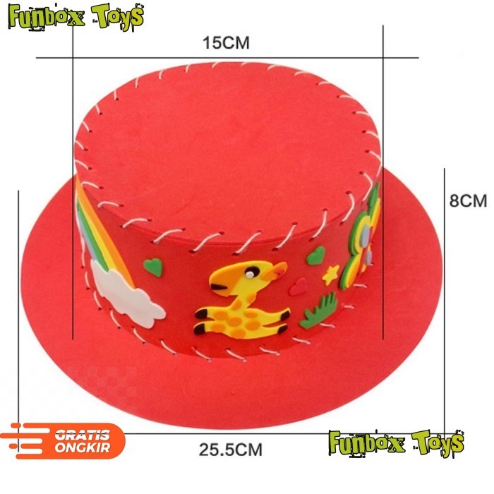 

(MOF) DIY Handmade Hats Craft - Mainan Seni Membuat Topi bahan EVA Motorik - Orange